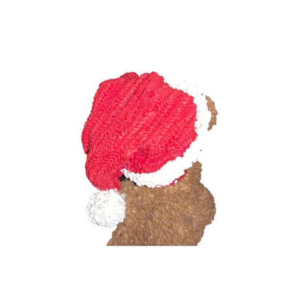 Santa Bear Table Top Decoration-  Bear with Santa Hat- 7 inch - Picture 7 of 10